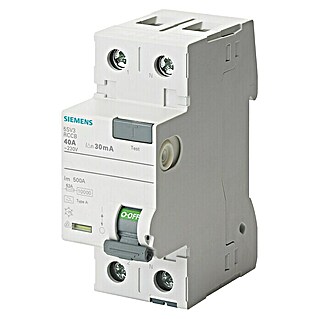 Siemens FI-Schutzschalter 5SV3314-6LA (40 A, 2-polig, Bemessungsfehlerstrom: 30 mA)