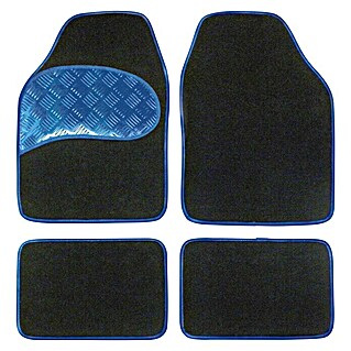 Carpoint Set automatten Sportivo Blauw (Materiaal: Polyester, Kleur: Zwart/Blauw, Inhoud: 4-delig)