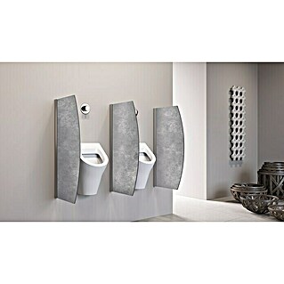 GEO Urinal-Trennwand Radius 10 (50 x 90 cm, Aluminium, Dekor: Villar)
