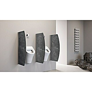 GEO Urinal-Trennwand Radius 10 (50 x 90 cm, Aluminium, Dekor: Schiefer)