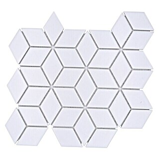 Mozaïektegel kubus Diamond POV 04 (26,6 x 30,5 cm, Wit, Mat)