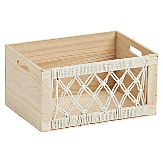 Zeller Present Aufbewahrungsbox Boho L (L x B x H: 350 x 250 x 180 mm, Holz, Natur)