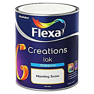 Flexa Creations Witte lak Zijdeglans Morning Snow (Sneeuwwit, 750 ml, Zijdeglans)