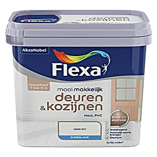 Flexa Mooi Makkelijk Kleurlak Deuren & Kozijnen Mooi Wit (Mooi wit, 750 ml, Zijdeglans)