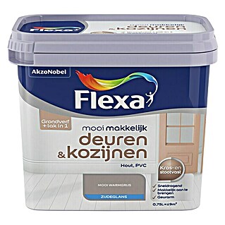 Flexa Mooi Makkelijk Kleurlak Deuren & Kozijnen Mooi Warmgrijs (Mooi warmgrijs, 750 ml, Zijdeglans)