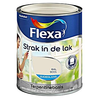 Flexa Strak in de Lak Witte lak Zijdeglans Crème Wit RAL 9001 (Wit, 750 ml, Zijdeglans)