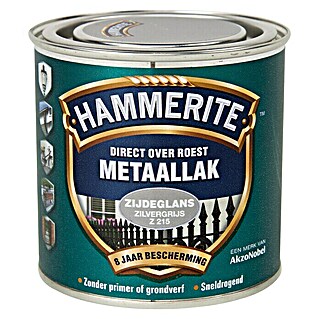 Hammerite Metaallak Structuur Zijdeglans Zilvergrijs (Grijs, 250 ml, Zijdeglans)