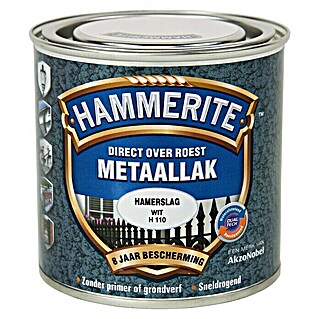Hammerite Metaallak Hamerslag Wit H110 (Wit, 250 ml)