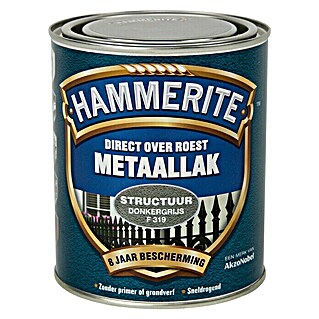 Hammerite Metaallak Structuur Donker Grijs (Grijs, 750 ml)