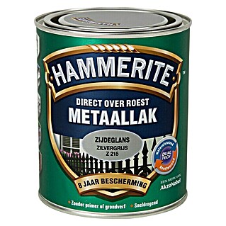 Hammerite Metaallak Structuur Zijdeglans Zilvergrijs (Grijs, 750 ml, Zijdeglans)