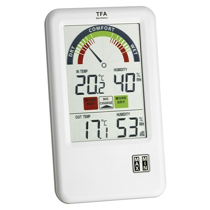 TFA Dostmann Funk-Thermo-Hygrometer Bel Air (Digital, Reichweite Sensor: Max. 100 m)