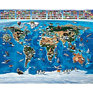 Walltastic Fotobehang Map of the World (12-delig, 244 x 305 cm)