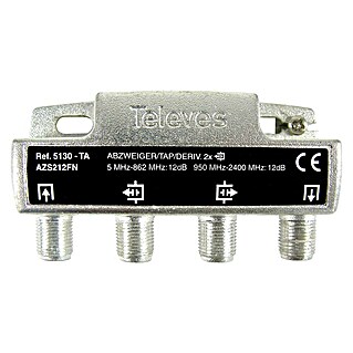 Televés Distribuidor Dos salidas 12 db (Conector F, Apto para: TV)