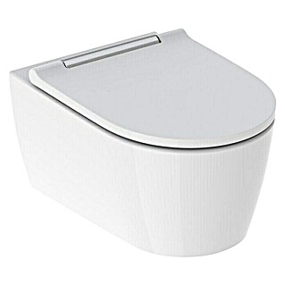 Geberit Wand-WC-Set ONE (Spülrandlos, Mit schmutzabweisender Glasur, Spülform: Tief, WC Abgang: Waagerecht, Weiß)