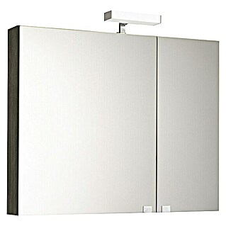 Spiegelkast York Beton - 2 deuren - LED (b x h: 81 x 70 cm, Met verlichting)