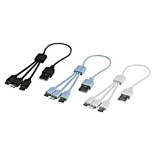 Cartrend USB-Ladekabel 3-in-1 (Mehrfarbig, 8,5 cm, Lightning-Stecker)