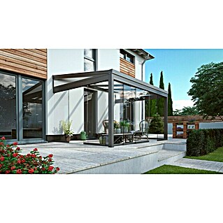 Terrassenüberdachung Gartenzimmer Easy (L x T: 400 x 300 cm, Polycarbonat, Anthrazitgrau, Opal)