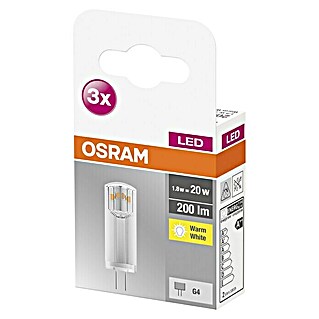 Osram LED-Leuchtmittel Base Pin 20 (G4, 1,8 W, T13, 200 lm, 3 Stk.)