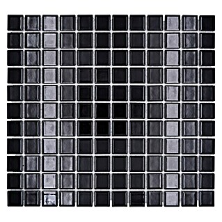 Mosaikfliese Quadrat Uni B 890 (32,6 x 30 cm, Schwarz, Glänzend)