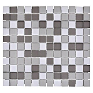 Mosaikfliese Quadrat Mix BM 500 (33 x 30,2 cm, Grau/Weiß, Matt)