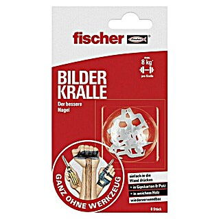 Fischer Bilderhalter Bilderkralle (Inhalt: 8 Stk., Weiß)