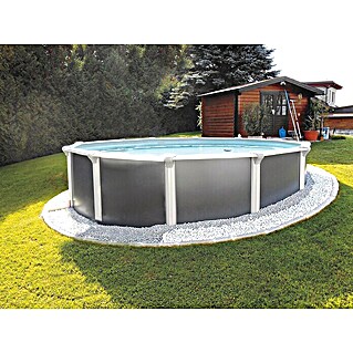 KWAD Pool-Set Supreme Design Rund (Ø x H: 5,5 x 1,32 m, Farbe: Anthrazit, Fassungsvermögen: 30 500 l)