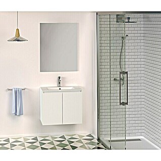 Conjunto de mueble de baño Teide (60 cm, 3 piezas, Blanco, Mate)