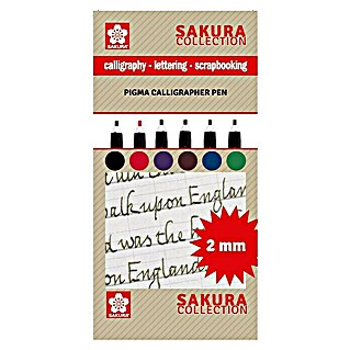 Talens Sakura Set de marcadores de efecto lacado Calligrapher (6 ud., Multicolor, Punta calibrada)