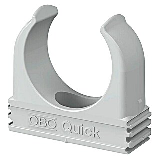 OBO Rohrschelle Quick-Schelle (M32, Lichtgrau, Kunststoff, 15 Stk.)