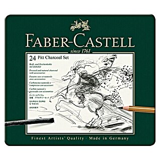 Faber-Castell Kohlestift-Set Pitt (24 Stk., Grau)