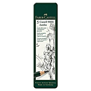 Faber-Castell Bleistift-Set Castell 9000 Jumbo (5 Stk., Schwarz)