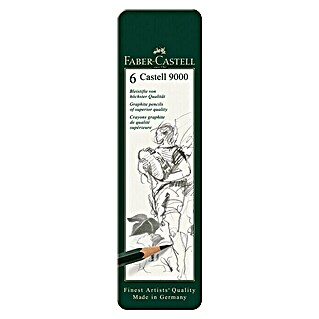 Faber-Castell Bleistift-Set Castell 9000 (6 Stk., Schwarz)