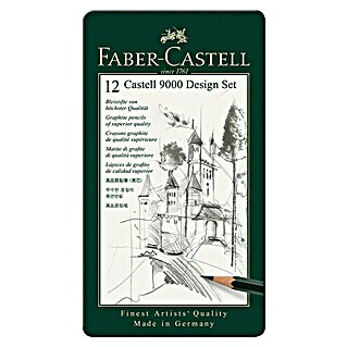 Faber-Castell Bleistift-Set Castell 9000 Design Set (12 Stk., Schwarz)