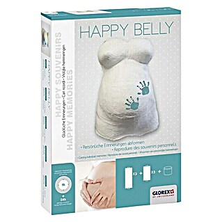 Glorex Bastel-Set Geschenkpackung Happy Belly (Weiß, Gips)