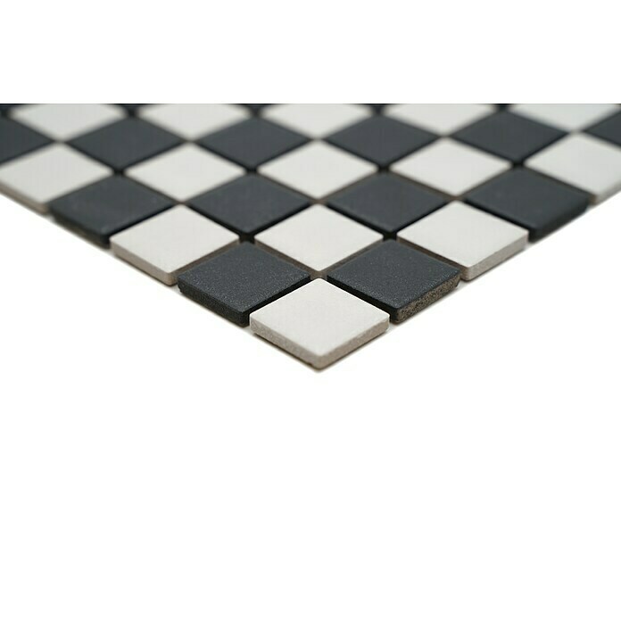 Mosaikfliese Quadrat AT 149 (32,6 x 30,2 cm, Schwarz/Weiß, Matt)