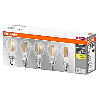 Osram Retrofit LED-Leuchtmittel Classic P 40 (E14, 4 W, P45, 470 lm, 5 Stk.)
