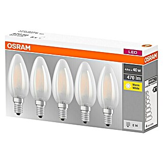 Osram Retrofit LED-Leuchtmittel Classic B (E14, 4 W, B35, 470 lm, 5 Stk.)
