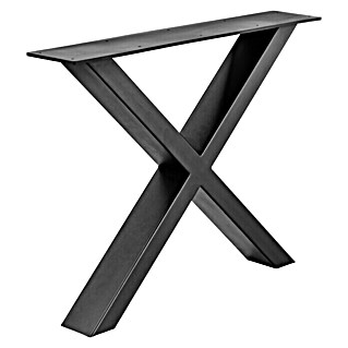 Pur Iternal Black Edition Tischbein Strong (900 x 180 x 712 mm, Schwarz, X-Form, 2 Stk., Passend für: Tischplatten Breite ≥ 100 cm)