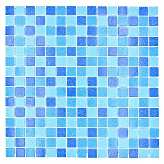 Mozaïektegel vierkant glas Mix GM A 327P (32,7 x 30,5 cm, Mix turquoise blauw, Glanzend)