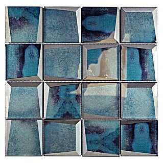 Mozaïektegel vierkant glas XBH B10 (30 x 30 cm, Blauw, Glanzend)