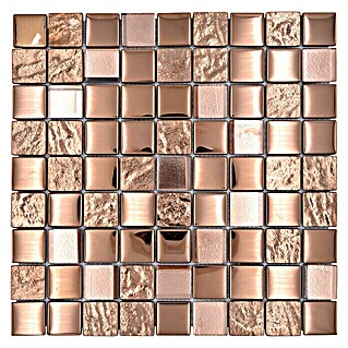 Mosaikfliese Quadrat Crystal XCM 32BR1 (30 x 30 cm, Bronze, Glänzend)