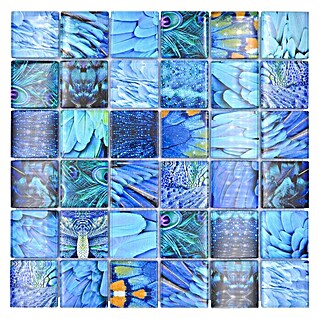 Mosaikfliese Crystal Wildlife XCM WL78 (29,8 x 29,8 cm, Blau, Glänzend)