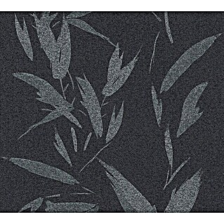 AS Creation New Elegance Vliestapete Blätterranke (Schwarz, Floral, 10,05 x 0,53 m)