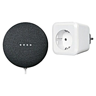 Google Nest Starter-Set Mini und Ledvance Smart+ BT Plug (Carbon, 1 x Google Nest Mini, 1 x Netzkabel, 1 x Steckdose)