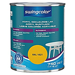 swingcolor Acryllak RAL 1021 Koolzaadgeel (Koolzaadgeel, 750 ml, Glanzend)