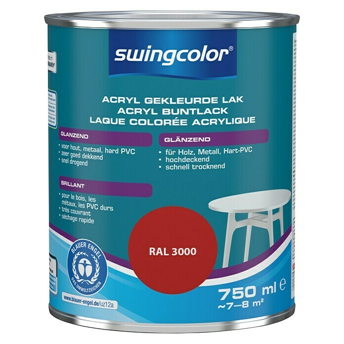 swingcolor Acryllak RAL 3000 Vuurrood 