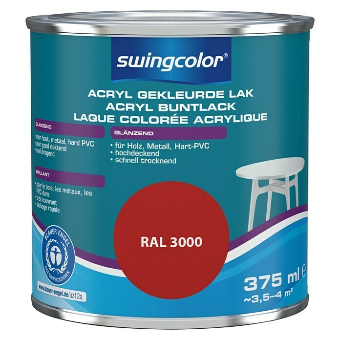 swingcolor Acryllak RAL 3000 Vuurrood 