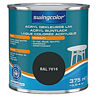 swingcolor Acryllak RAL 7016 Antracietgrijs (Antracietgrijs, 375 ml, Zijdemat)