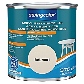 swingcolor Acryllak RAL 9001 Crèmewit (Crèmewit, 375 ml, Zijdemat)