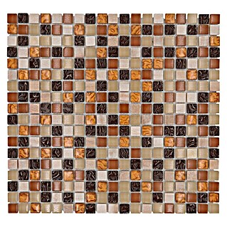 Mosaikfliese Quadrat Crystal Mix XCM M830 (30,5 x 32,2 cm, Beige/Braun, Glänzend)